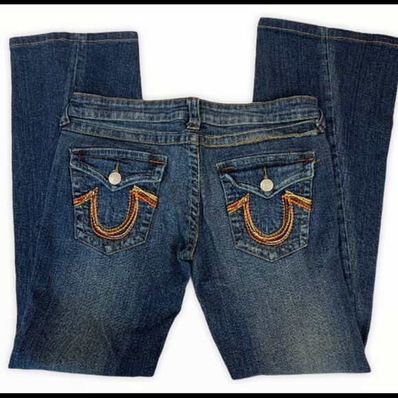 True Religion Medium Wash Julie Trouser/Wide Leg - Picture 2 of 13